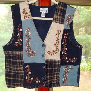 Paul Harris Design Floral Embroidered Vest